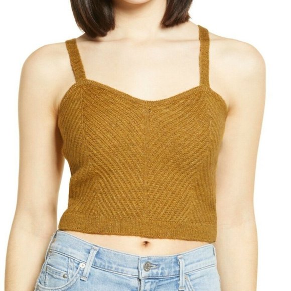 Vero Moda Tops - Vero Moda Joleen Knit Tank Top Cropped Sweetheart Sweater Brown Women's XS NEW